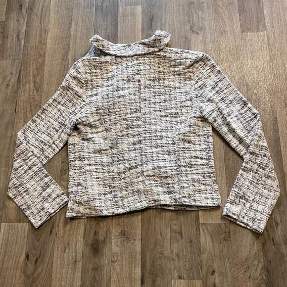 White House Black Market Tweed Knit Cardigan Oversized Collar Size XXS - Picture 3 of 6